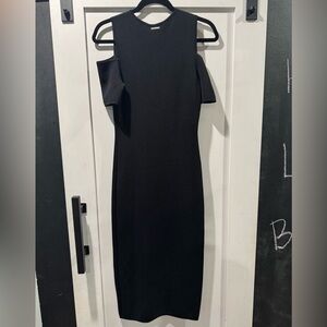 Michael Kors Elegant Black Cold Shoulder Dress